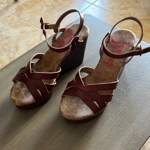 Jellypop Jelissa wedge in cognac 7.5